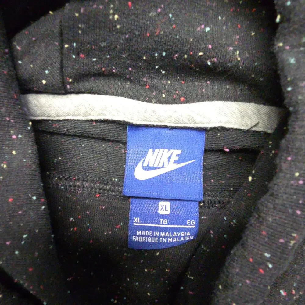 Nike Womens Black Rainbow Speckled Hoodie Jogger Set XL Cotton Blend Casual